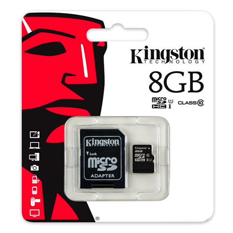 Карта памяти Kingston 8Gb (MicroSDHC) карта памяти kingston 16gb microsdhc