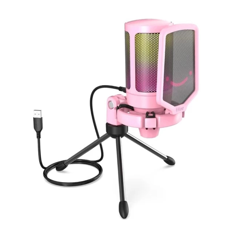 Микрофон Fifine AmpliGame A6V (розовый) музыкальная игрушка микрофон