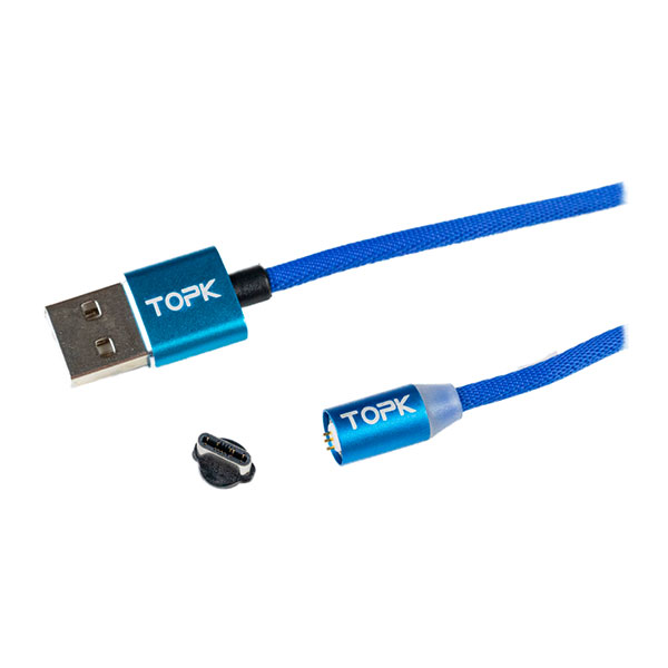 Кабель магнитный Topk USB - Type-C (Синий) кабель vipe vpcblmficlighnlngr usb type c lightning серый