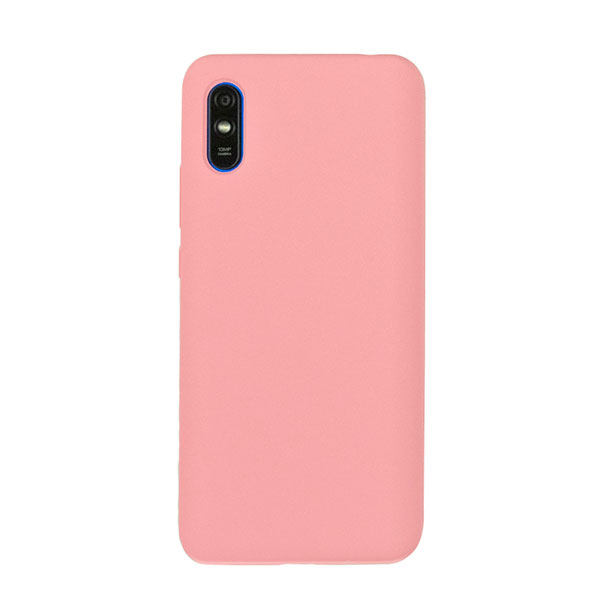 Чехол для Redmi 9A бампер AT Silicone case (Светло-розовый)