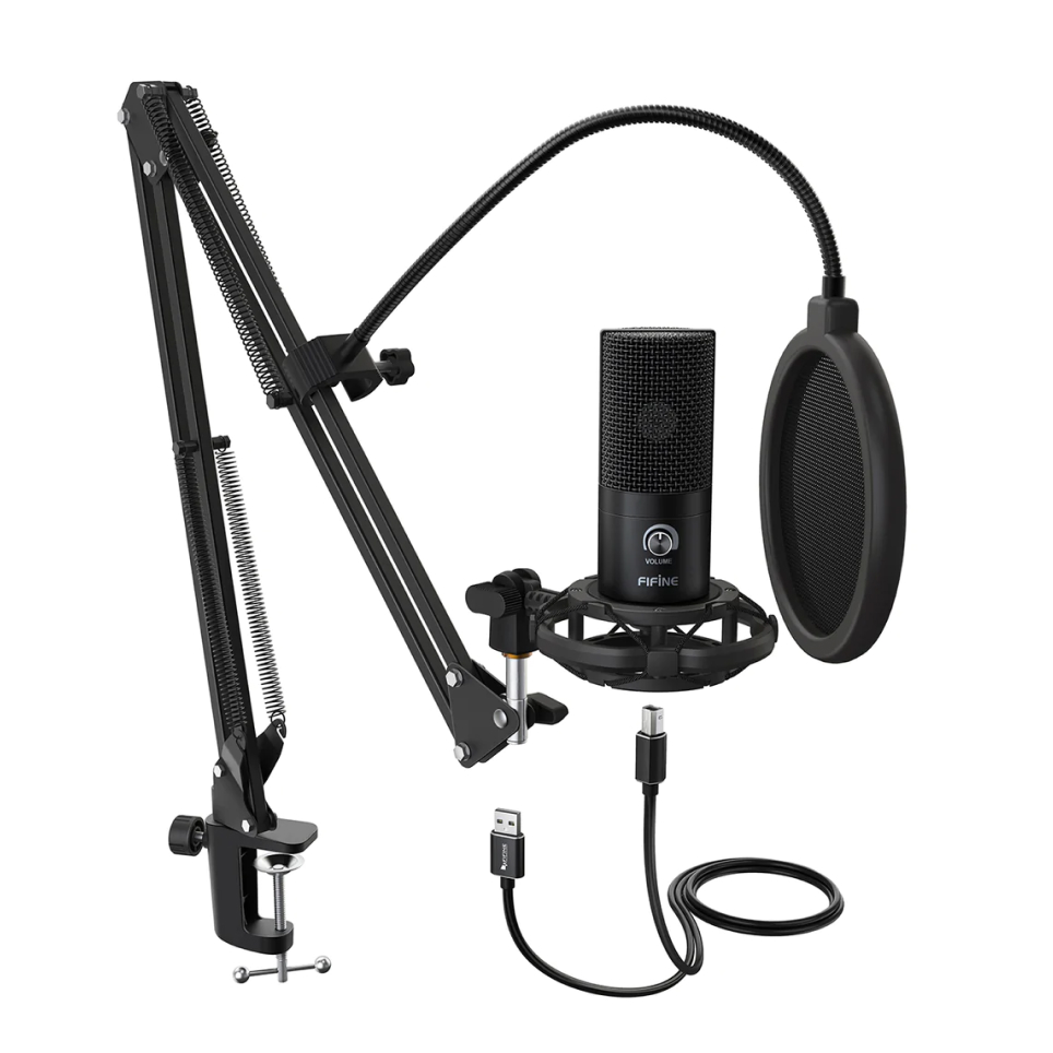 Микрофон Fifine T669 наушники w 21 беспроводные вакуумные микрофон bt5 0 150 мач с ободком для шеи черные