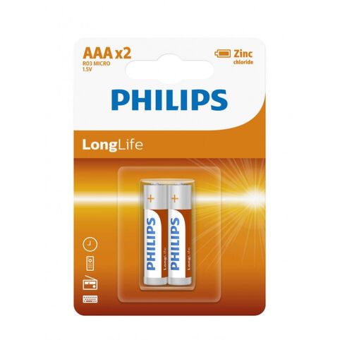 Батарейки ААА Philips LongLife Zinc (2 шт)