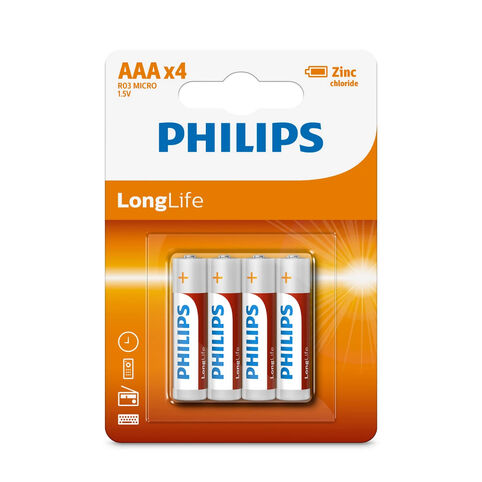 Батарейки ААА Philips LongLife Zinc (4 шт)