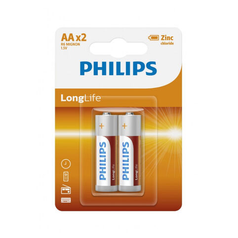 Батарейки АА Philips LongLife Zinc (2 шт)