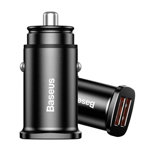 Автомобильное зарядное устройство Baseus Square Metal Car Charger 2 USB 30W фото