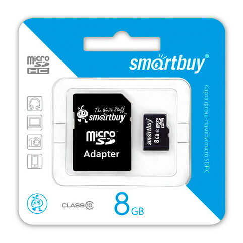Карта памяти Smart Buy 8Gb (Micro SDHC)