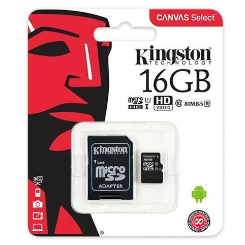 Карта памяти Kingston 16Gb (MicroSDHC)