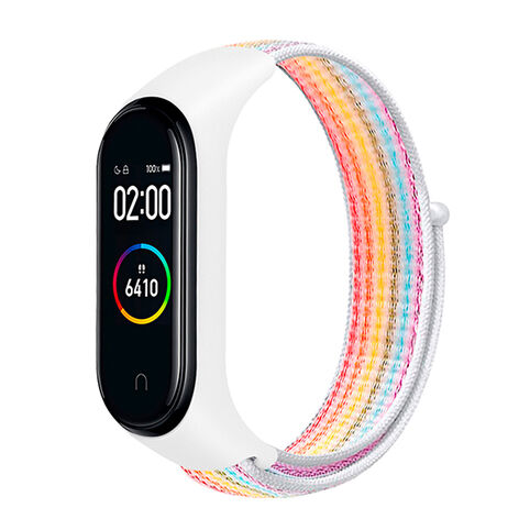 Нейлоновый ремешок для Mi Band 3 (Радужно-белый)