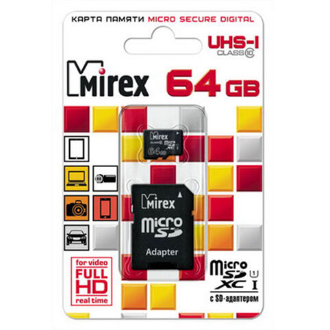 Карта памяти MicroSDHC (64 Mirex)
