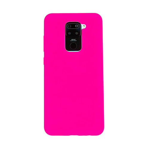Чехол для Redmi Note 9 бампер AT Silicone case (Ярко-розовый)