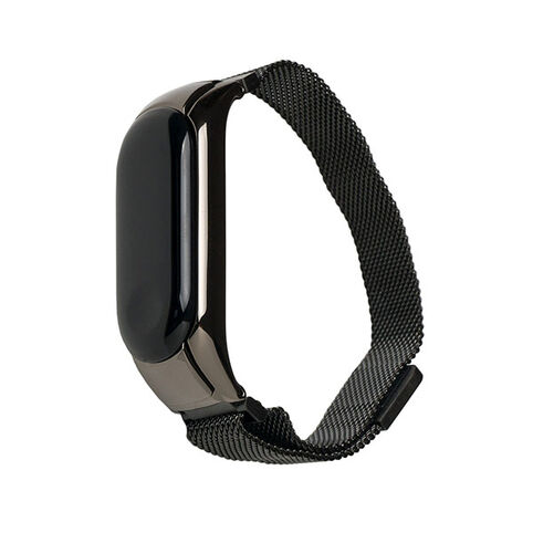 Металлический ремешок для Mi Band 3 Magnetic (Черный)