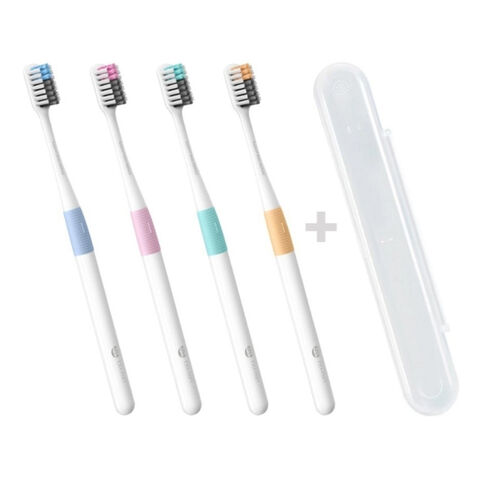 Набор зубных щеток Dr.Bei Bass Method Toothbrush (4 шт + чехол) фото
