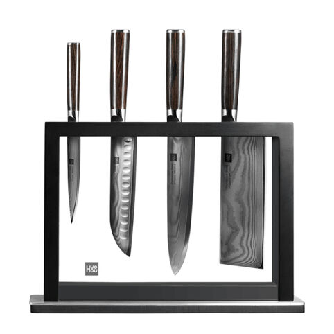 Набор ножей из дамасской стали с подставкой Huo Hou Set of 5 Damascus Knife Sets HU0073 фото