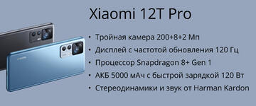 Телефон Xiaomi 12T 8/256Gb Blue